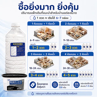 สารดูดความชื้น กล่องดูดความชื้น - รีฟิล 1400 กรัม เม็ดดูดซับความชื้นประสิทธิภาพสูง กันชื้น ลดความชื้น ใช้งานได้ยาวนาน