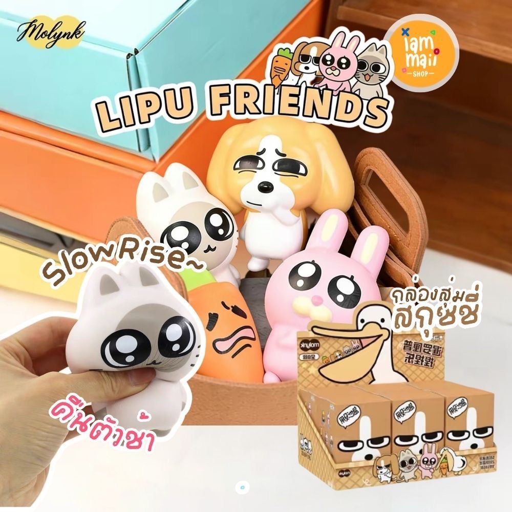 [ยกบ็อค] MOLYNK กล่องสุ่ม สกุชชี่ Lipu Friends แบรนด์แท้ เนื้อดีนุ่มสโลว์ พร้อมส่ง