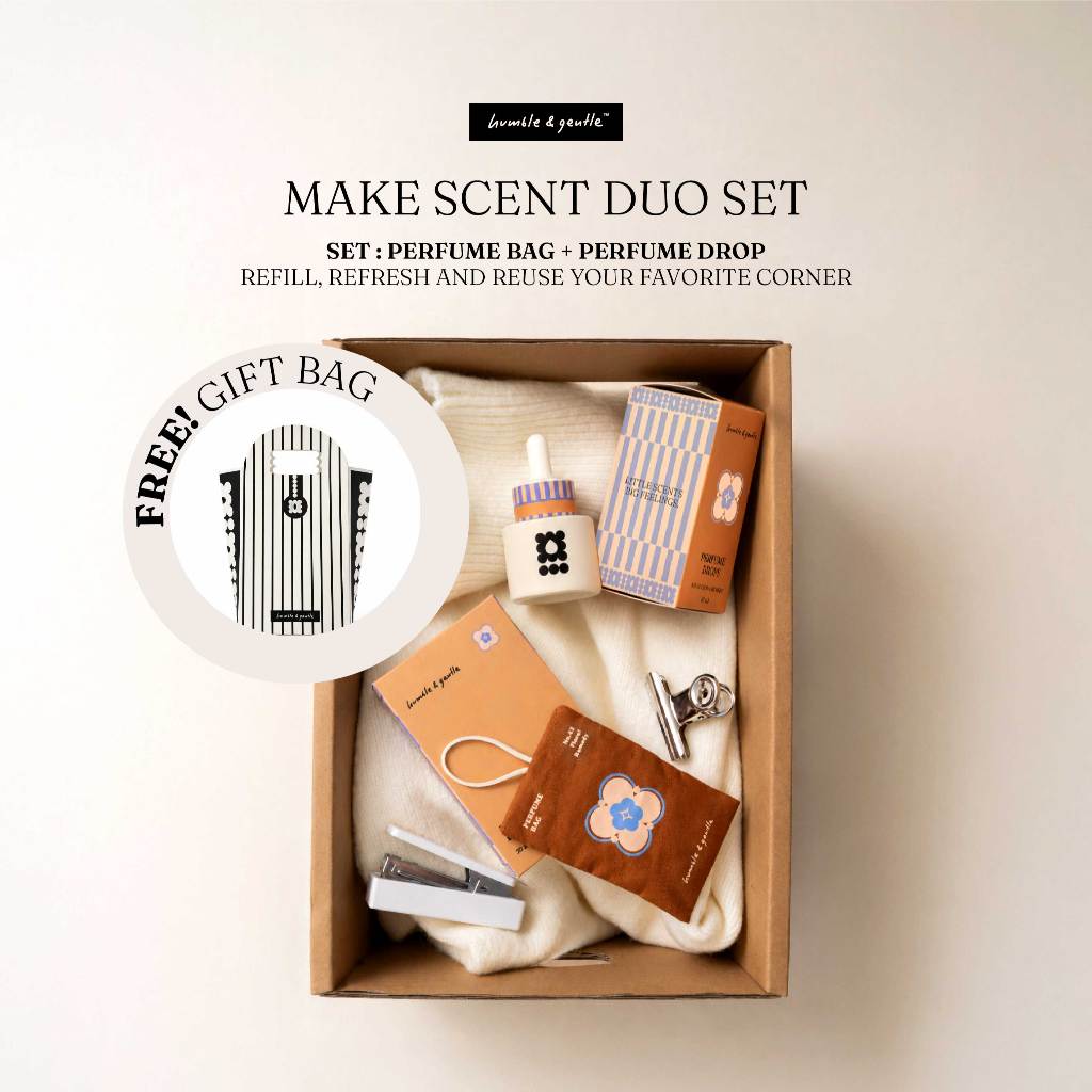 Humble&Gentle : Make Scent Duo Set (Perfume Bag+Perfume Drops) เซ็ตคู่ถุงหอม + น้ำหอมเข้มข้นอเนกประส