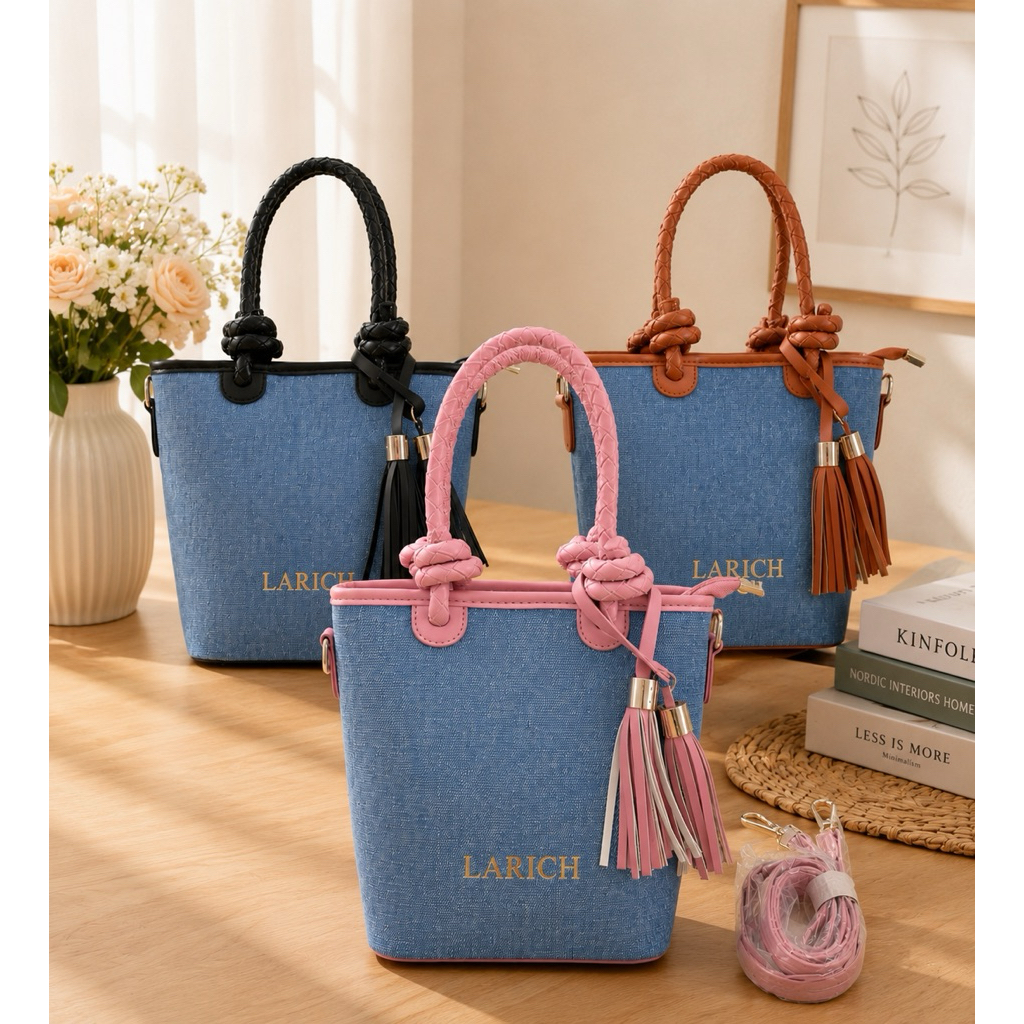 พร้อมส่งในไทย กระเป๋าสะพายทรงถัง แบรนด์แท้ LA RICH ลาริช (LR03)