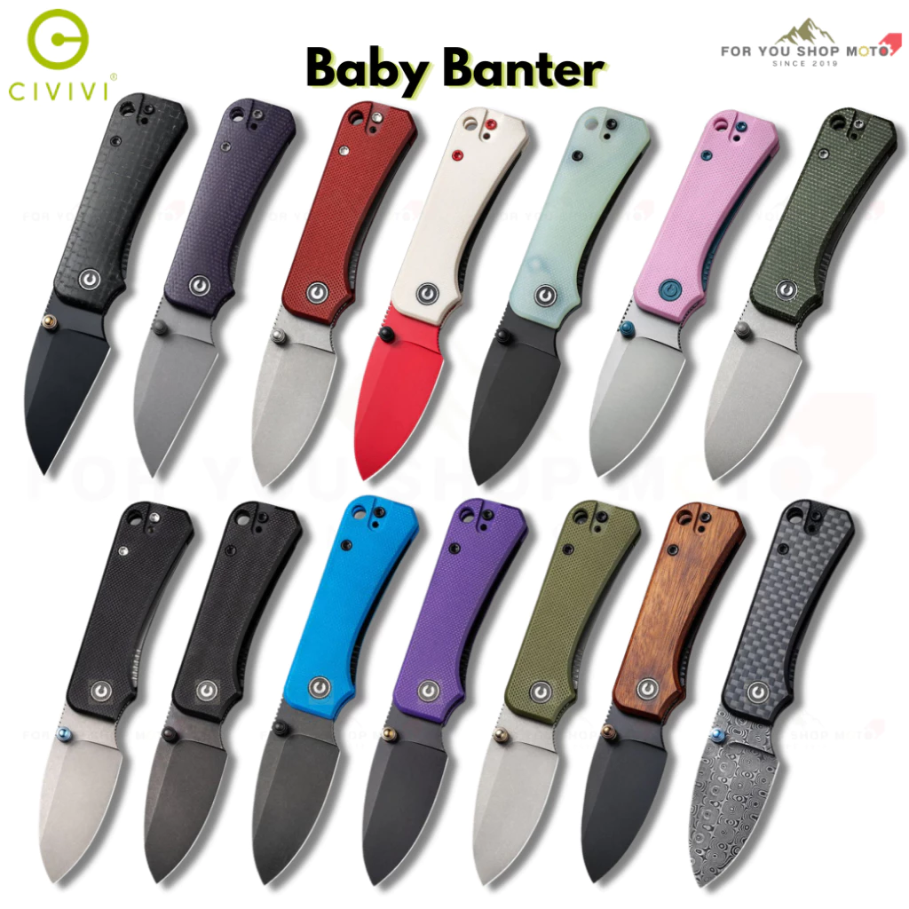 มีดพับ CIVIVI Baby Banter EDC ใบมีด Nitro-V 2.3 นิ้ว ด้าม G10 / Micarta Nested Liner Lock Thumb Stud