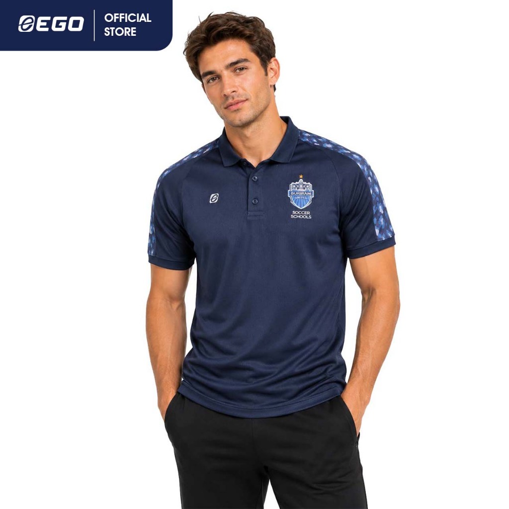 ET003 EGO x BRUSS เสื้อโปโลแขนสั้น กรมมิดไนท์ ฤดูกาล2026