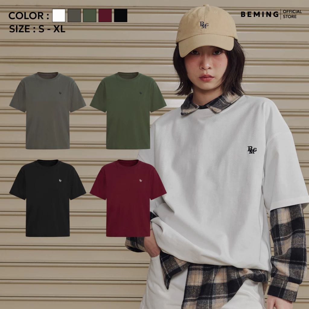 Bemingtop1076(S-XL)-BMG Pure Form Tee - เสื้อยืดคอกลมทรงสวย ใส่ได้ทุกวัน