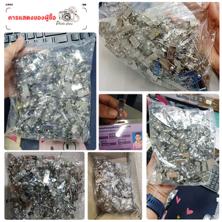 🧾สามารถออกใบแจ้งหนี้ได้🧾คลิปหนีบบัตรแบบเหล็ก 100pcs ลิบหนีบบัตรเหล็ก ไม่แตกหรือหักง่าย