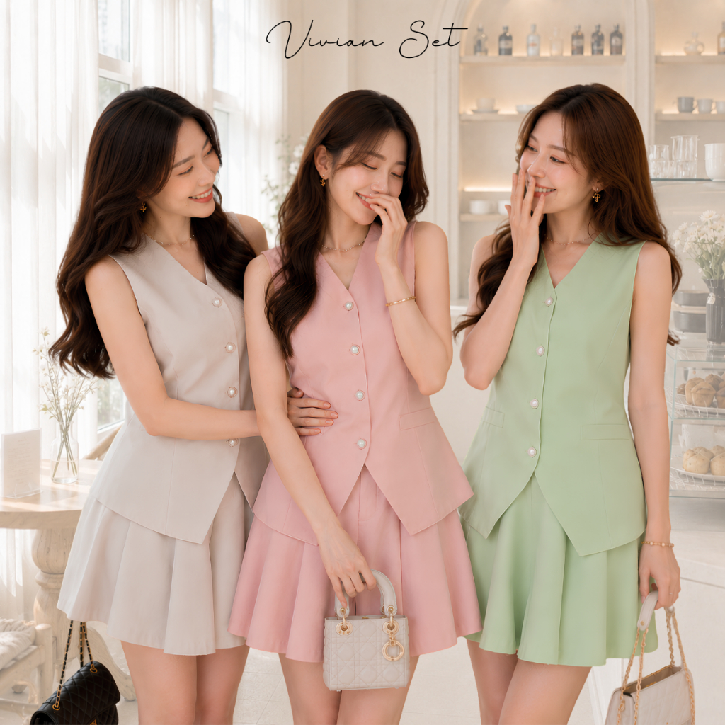 Modish | Vivian Set | ชุดเซ็ทกระโปรงกางเกง ใส่ไปคาเฟ่ถ่ายรูปกับเพื่อนน่ารักมาก
