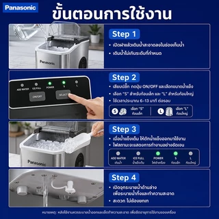 เครื่องทำน้ำแข็ง เครื่องทำน้ำแข็งอัจฉริยะ ทำน้ำแข็งไว ความจุใหญ่ ใช้ง่าย มีระบบล้างอัตโนมัติ เหมาะสำหรับใช้งานในบ้าน