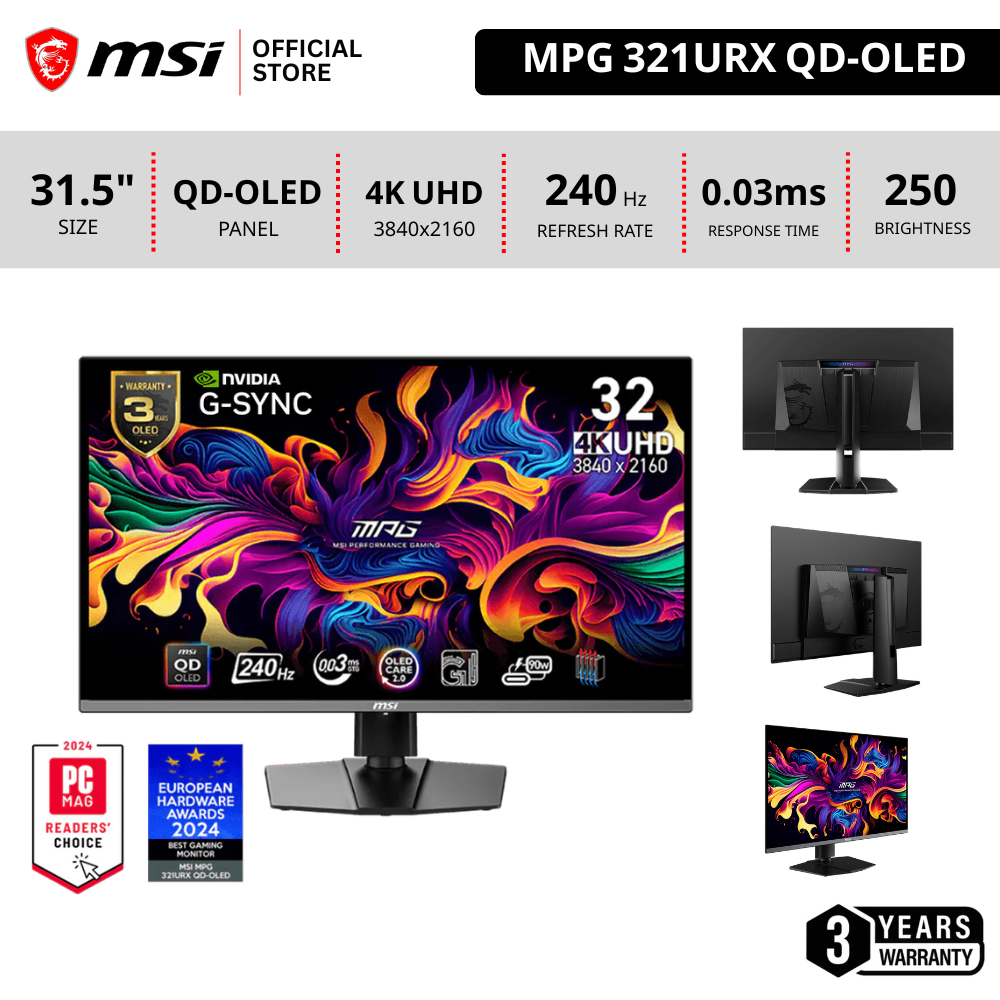 [Pre-Order] MSI MPG 321URX QD-OLED Monitor จอคอมพิวเตอร์ 240Hz