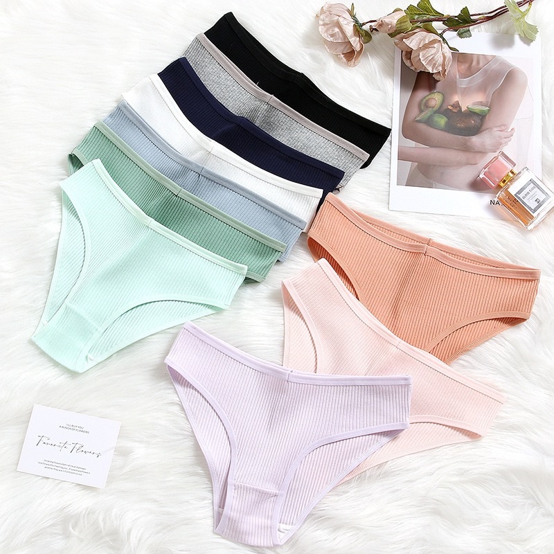 A-121 กางเกงในสีพื้นผ้าร่อง S-4XL มีตะเข็บตรงกลาง  พร้อมส่ง กางเกงในไซส์ใหญ่ กางเกงในคนอวบ กางเกงในคนอ้วน กางเกงในเอวยืด