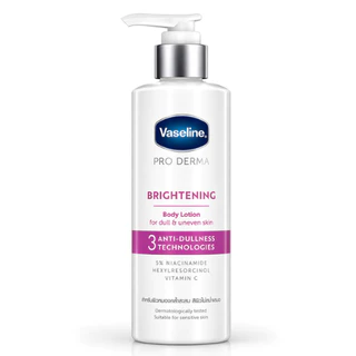 Vaseline Lotion วาสลีน โลชั่น สูตร 3 โปร เดอร์มา ไนอาซินาไมด์ ไบรท์เทนนิ่ง บอดี้ โลชั่น 250 มล.