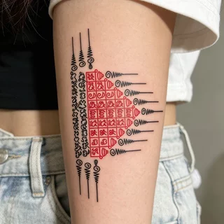 Magic Tattoo สติกเกอร์รอยสักชั่วคราวหลากสีสัน เครื่องรางนำโชค กันน้ำ ทำจากสมุนไพร ติดทนนานสูงสุด 2-4 วัน