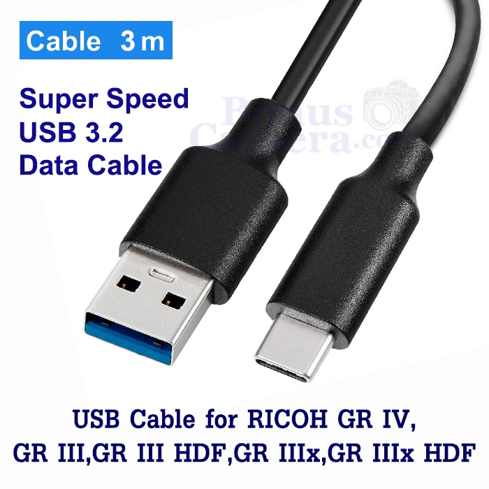 สาย USB 3m ต่อ RICOH GR III,GR III HDF,GR IIIx,GR IIIx HDF,GR IV เข้าคอมพิวเตอร์ Cable for connect C