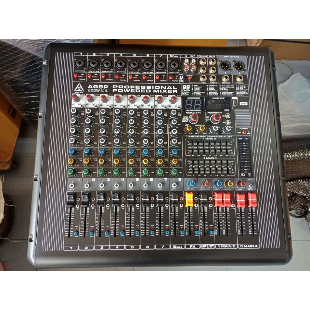 พาวเวอร์MIXER MICROTECH AG-8P มีครอสในตัว 650Wx650W เอฟเฟแท้ 99DSP USB บูธูท