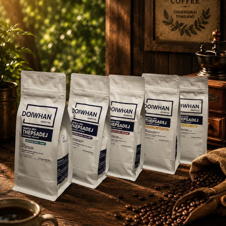 DOIWHANกาแฟเทพเสด็จคั่วเกรดพรีเมี่ยม1 กิโล (บรรจุถุงละ 500 กรัม)