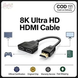 HDMI Splitter 1 In 2 Out 1080P Adapter สายแยกสัญญาณ HDMI แปลงภาพสำหรับแล็ปท็อป TV PS4 PS3 Xbox DVD HDTV