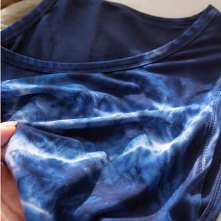 เสื้อกล้ามผู้หญิง เสื้อแขนกุดผ้ามัดย้อม