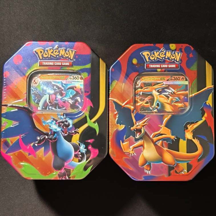 Mega Charizard X and Y Tins Sealed 2026 Set of 2 Pokemon TCG Phantasmal Flames English