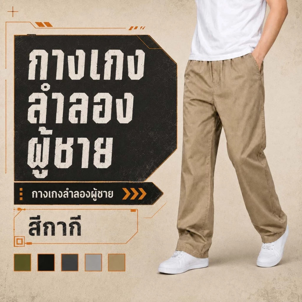 กางเกงลำลองผู้ชาย ไซซ์ใหญ่ เอวยางยืด ทรงหลวม ใส่สบาย เนื้อผ้านุ่ม ยืดหยุ่นดี กางเกงขายาว แมทช์ง่าย สไตล์เกาหลี