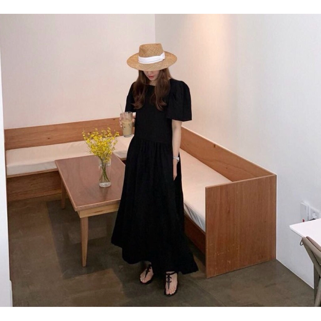 [8766] เดรสยาวทรงปล่อย