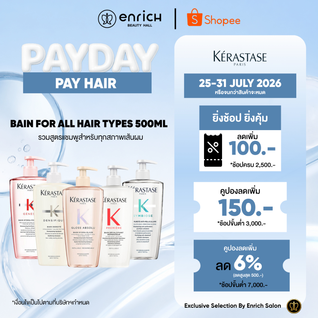 KERASTASE แชมพู ขนาด 500ml แบบมีหัวปั๊ม Bain Genesis Densite Premiere Symbiose 500ml