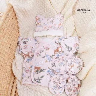 Capyhana เสื้อเด็กทารกแรกเกิด เสื้อหลังเว้าหลังกันเลอะ ชุดเด็กทารกเสื้อหลังเว้าแขนสั้น