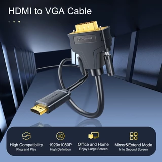 ีUSEEสายAD09ขนาด1M/2M/3M สายDisplayPort to VGA สีทอง DP to VGA Cable สําหรับหน้าจอคอมพิวเตอร์