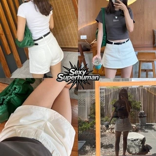(พร้อมส่ง)denim skirt กระโปรงกางเกงยีนส์ มีซับใน