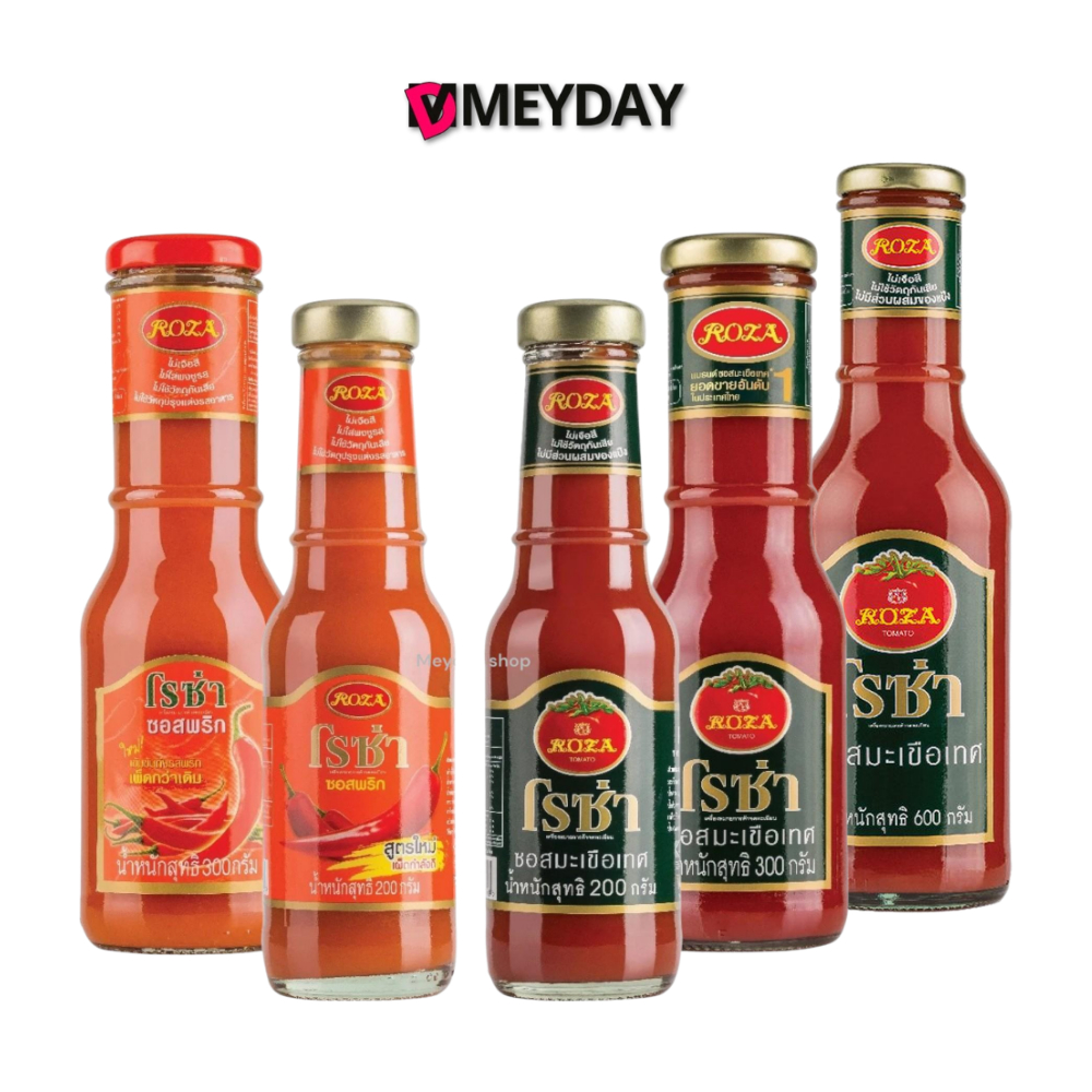 โรซ่า ซอสมะเขือเทศ และ ซอสพริก Roza Ketchup & Roza Chili Sauce 200 - 600 กรัม
