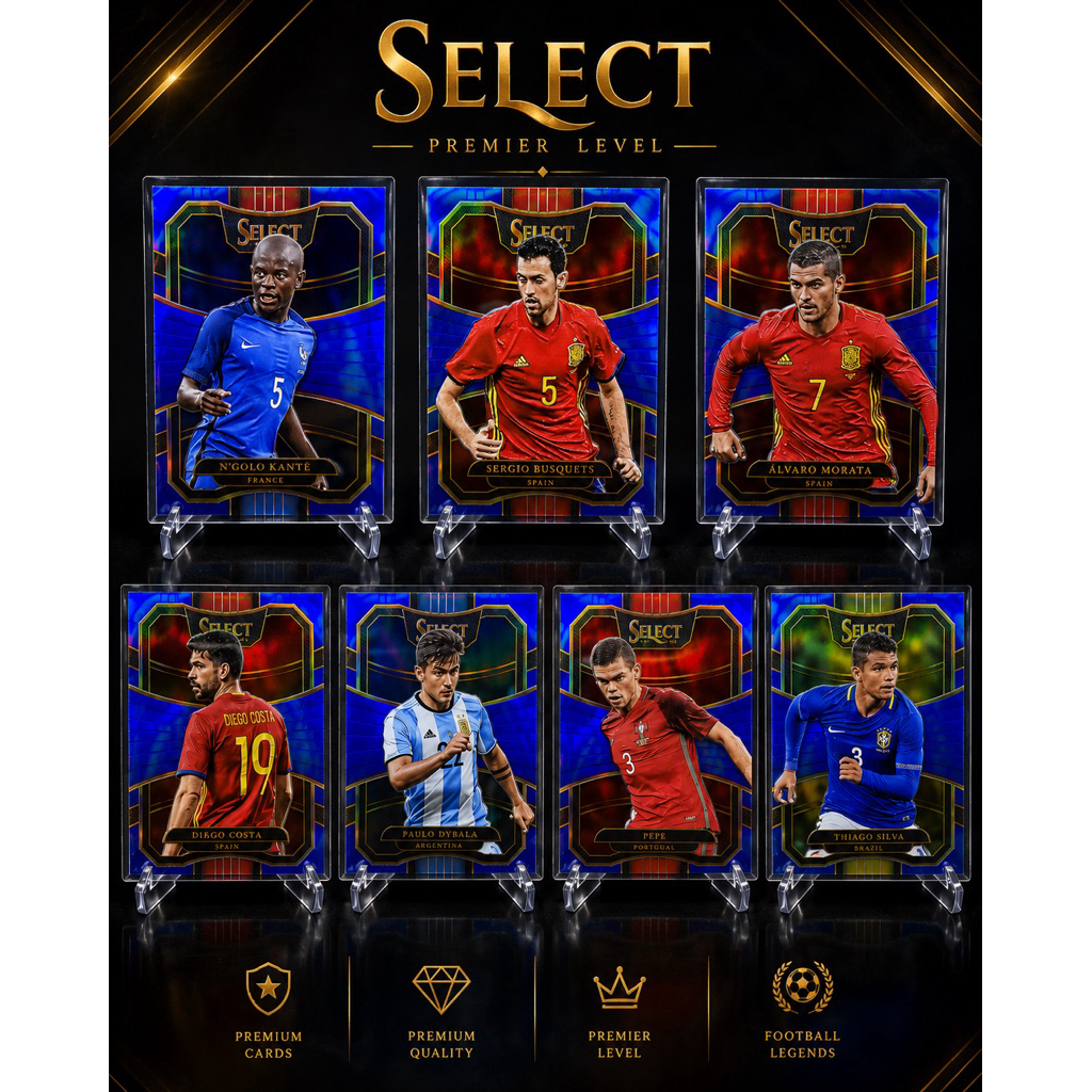 การ์ดฟุตบอล🇫🇷N'GOLO KANTE /299 Blue Prizm  #87 2017-18 Panini Select FIFA