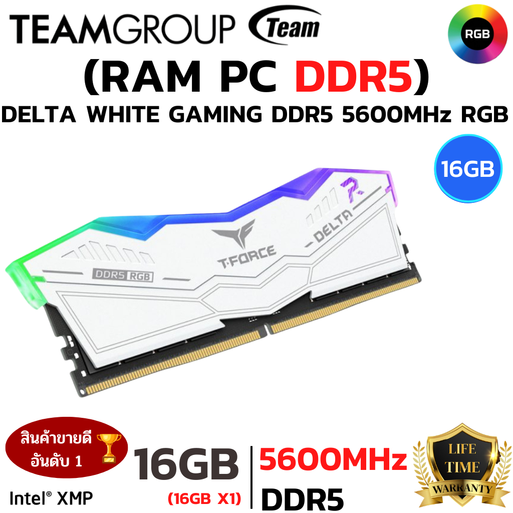 RAM DDR5 6000MHz 16GB TEAM DELTA RGB WHITE