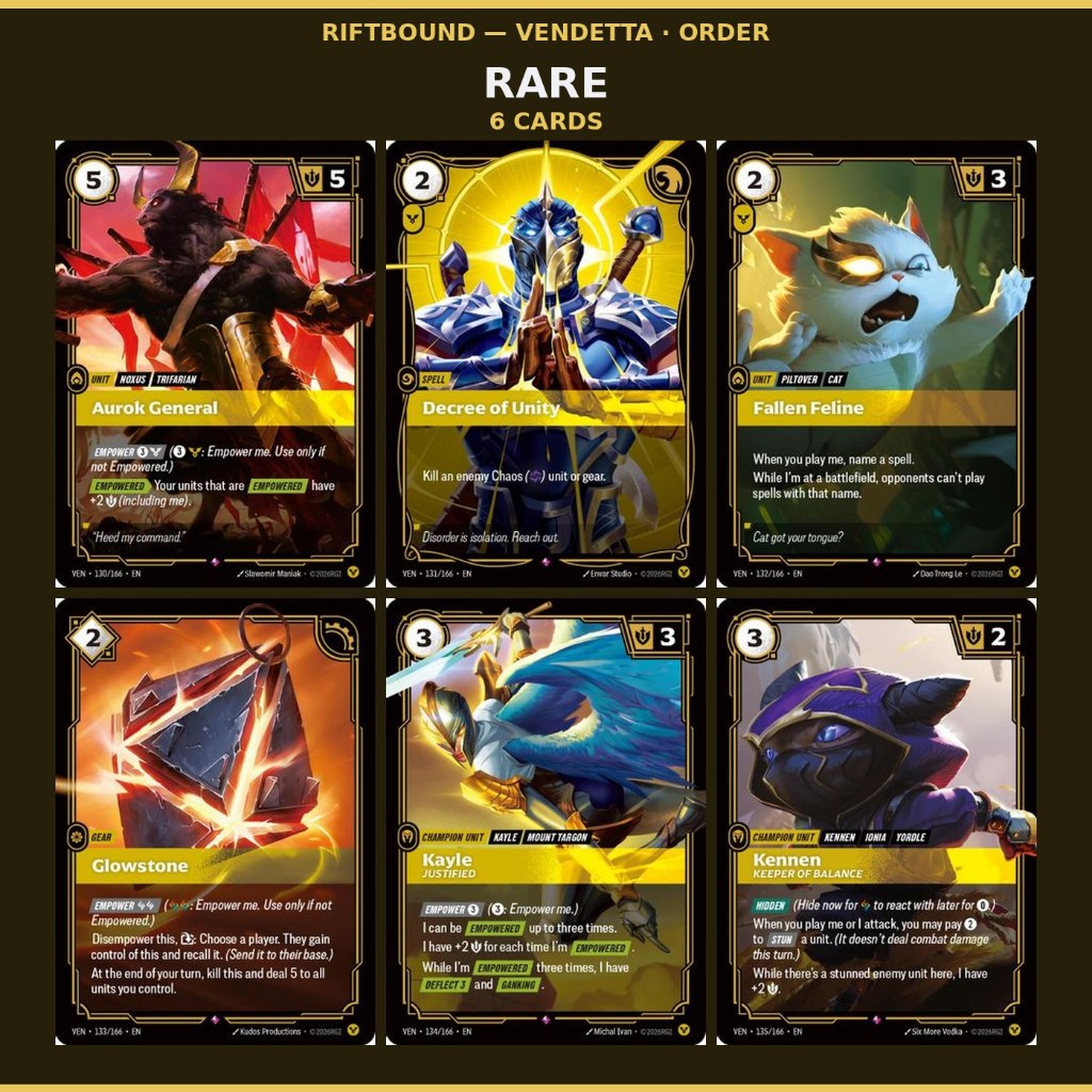 Riftbound : Vendetta Rare single card (Order)