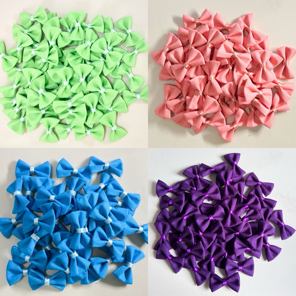 โบว์ผ้าจิ๋วสีพื้น 2-3 cm 20 ชิ้น ชุด 1