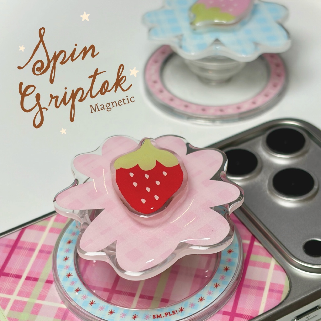 Magnetic Spin Griptok กริ๊ปต็อก/ที่ยึดมือถือหมุนได้ (สำหรับเคสแม่เหล็ก) - SM,PLS! (แถมวงแม่เหล็ก)