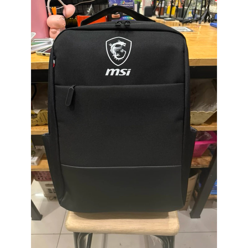 Angel May  bag กระเป๋าแล็ปท็อป กระเป๋าเป้สะพายหลังคอมพิวเตอร์ ขนาดพอดี Msi 15.6 นิ้ว สีเทา backpack 