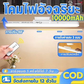 CLUCKCRAFT【รับประกัน 30 ปี】โคมไฟตั้งโต๊ะ เปิดได้ 3 แสง 28cm ไฟแม่เหล็ก ไฟอ่านหนังสือ ไฟ LED USB ไฟแต่งห้อง ไฟติดห้อง