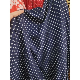 ผ้าลายจุด polka dot แฟชั่นผ้า ลายจุด ไหมอิตาลี นิ่ม พริ้ว ไม่ยับ เมตร หลา ตัดชิ้นยาวได้ กว้าง 150cm