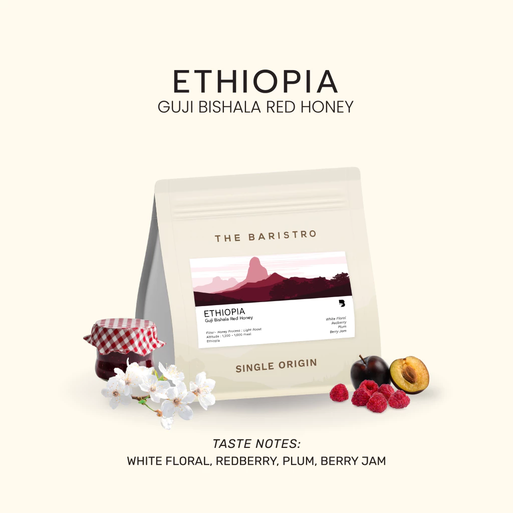 เมล็ดกาแฟ คั่วอ่อน - Ethiopia Guji Bishala Red Honey
