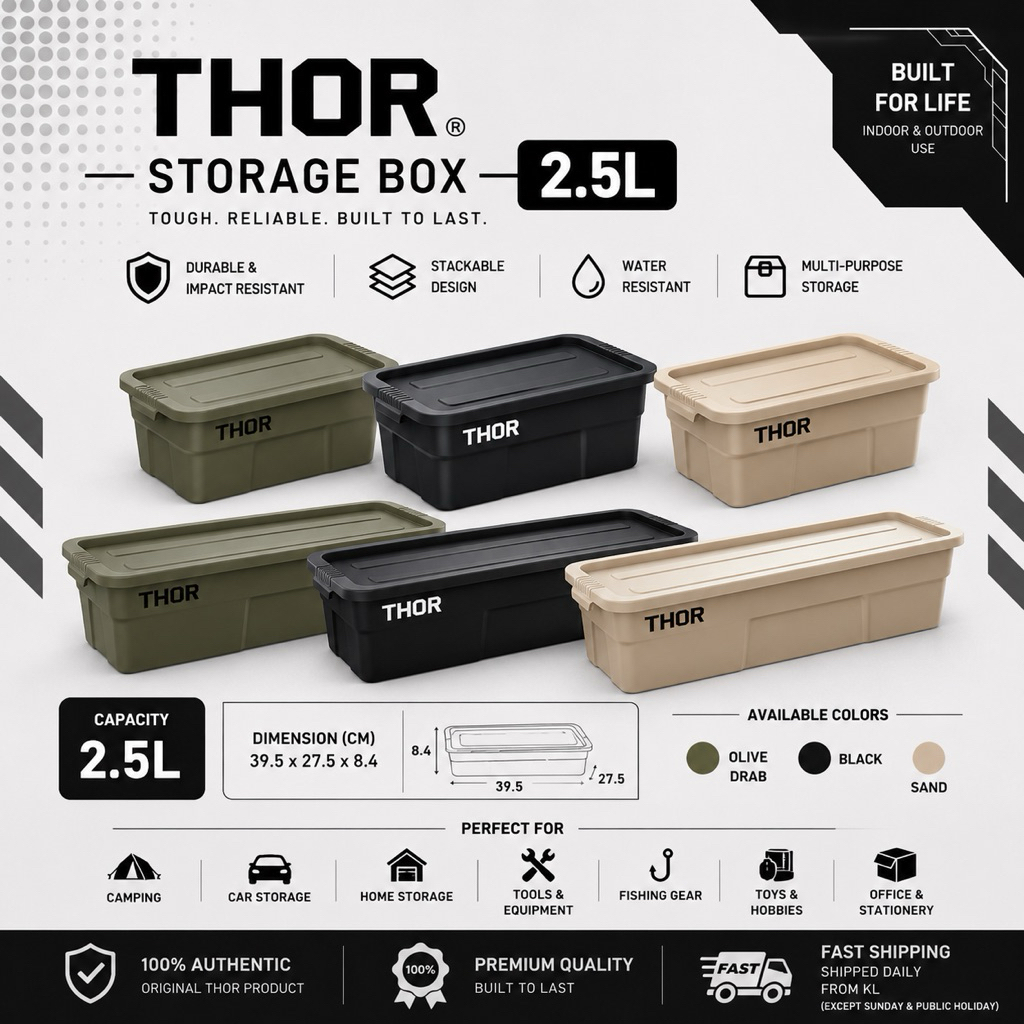 THOR 2.5L Mini Tote Box, Small / Long Stackable Storage Container