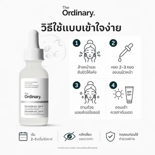 เซรั่มไนอะซินาไมด์ 10% ซิงก์ 1% คุมมัน กระชับรูขุมขน ผิวเรียบเนียน 30/60 มล. The Ordinary
