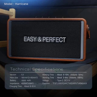 Blackwhite EP-HURRICANE SUPER Premium 80W DSP ลำโพงบลูทุธ พร้อมไมค์1 ตัว รับประกัน 1 ปี