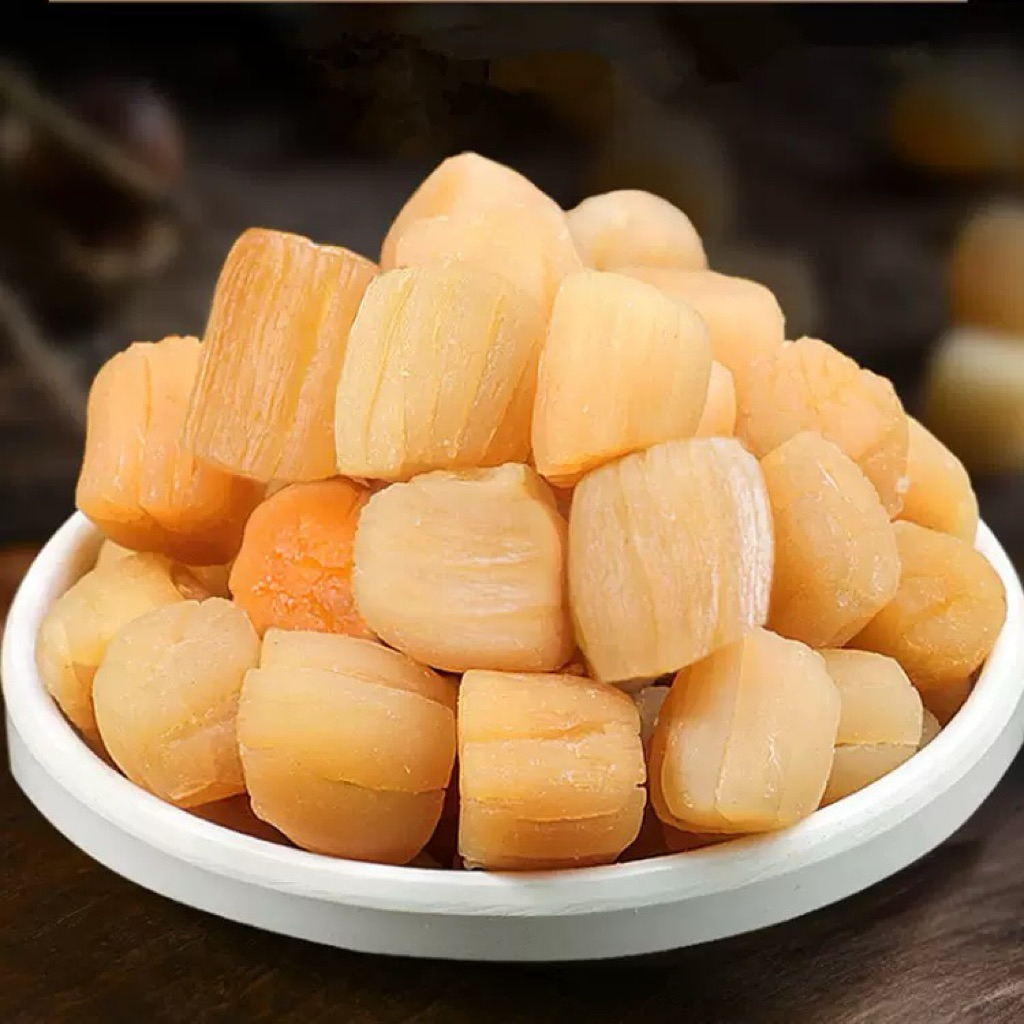 หอยเชลล์ หรือกังป๋วย ไซร้ใหญ่ ขนาด100g พร้อมส่ง (สดใหม่ สะอาด แห้ง หวานกลมกล่อม ) หลังได้รับให้แช่เย็นทันที 干贝