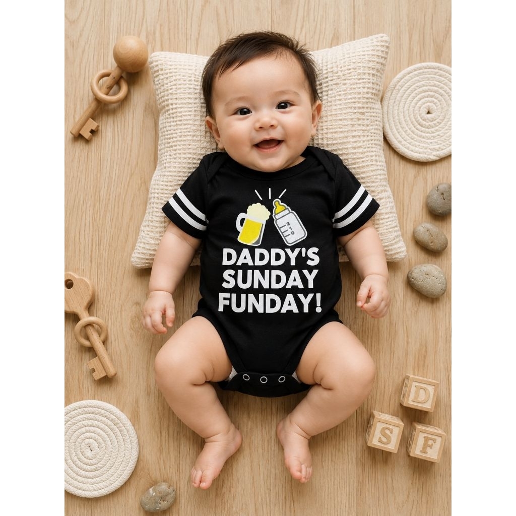 มือ1 ชุดเด็ก บอดี้สูทรอมเปอร์ ลาย Daddy’s Sunday Funday