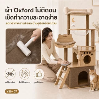 [FurryJoy]คอนโดแมว 150cm หลุมอวกาศใสใหญ่พิเศษ ไม่โยก ไม่ติดขน รับแมวตัวใหญ่ 1-3 ตัว แข็งแรง ทนทาน