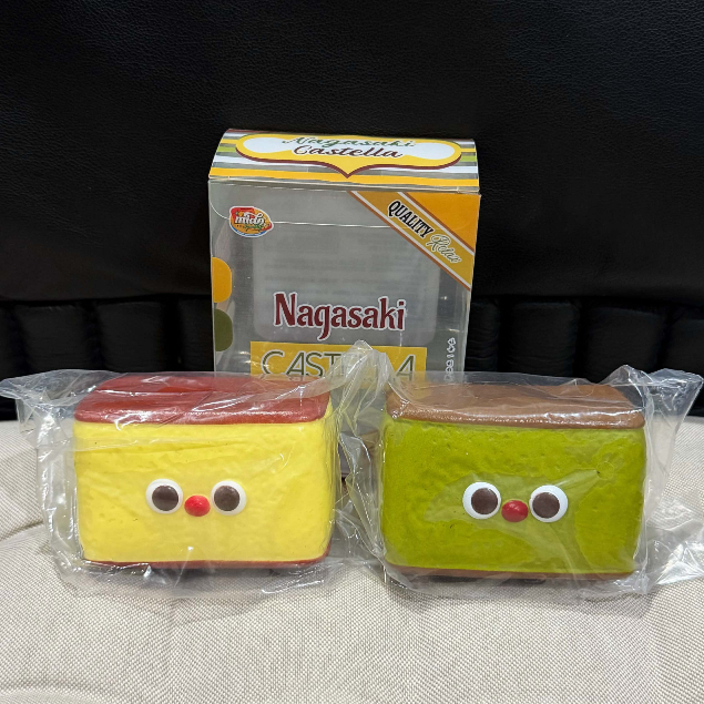 (ของแท้/มือ1) Mido Nagasaki Castella Cake Squishy สกุชชี่มิโดะ เค้กไข่จมูกแดง 2ชิ้น จมด