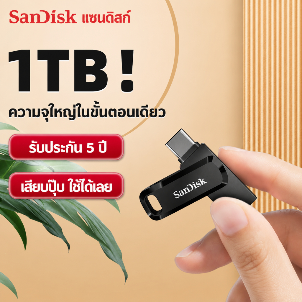 SanDisk Ultra Dual Drive Go 32GB 64GB 128GB USB3.2 Gen1 Flash Drive TypeC Speed 150mb/s แฟลชไดรฟ์ ประกัน 5ปีSynnex
