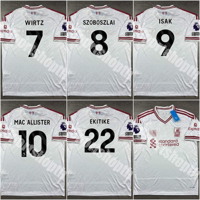 [แฟนบอล] - เสื้อฟุตบอล sิIวoร์wูล Away เยือน 2026/27 อาร์ม EPL 7 WIRTZ 8 SZOBOSZLAI 9 ISAK 10 MAC ALLISTER 22 EKITIKE