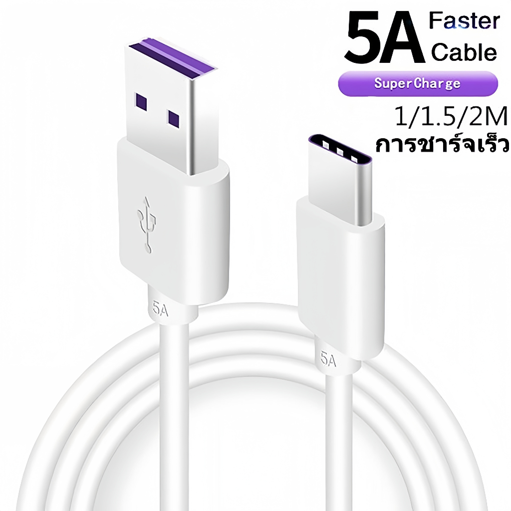 [รับประกัน 1 ปี] OP VOOC Type C 5V 4A 20W-65W สายชาร์จ⚡⚡เร็ว 1 เมตร 1 .5 เมตร 2 เมตรชาร์จเร็ว