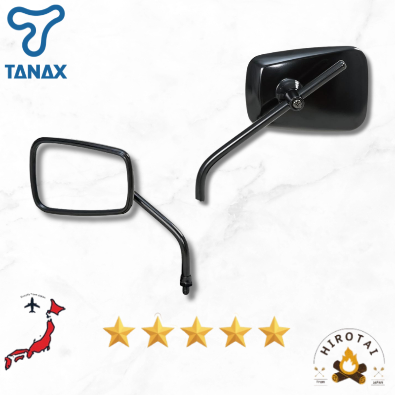 Tanax Bike Mirror Napoleon AZ-104-10 - Universal Fit, 10mm Right-Hand Thread, Stylish Black Design f