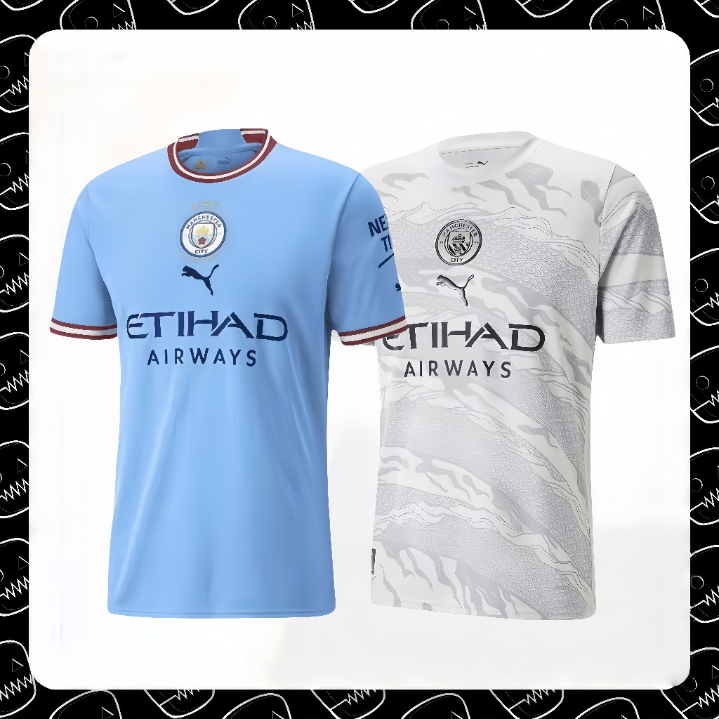 PUMA 2022-2023 Manchester City FC Home Kit Treble Champions (Player Version) เสื้อเจอร์ซีย์ เสื้อผ้า