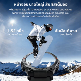 【William】CASGOO GT6 PRO นาฬิกา สมาร์ทวอทช์ ไฟฉาย บลูทูธโทร สนับสนุนเมนูภาษาไทย 1.52 นิ้ว สร้อยข้อมือสุขภาพ สมาร์ทวอทช์