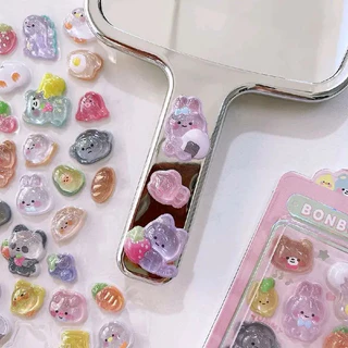 Kawaii 3D สติกเกอร์น่ารัก สติกเกอร์ตกแต่ง DIY เคสโทรศัพท์ แล็ปท็อป iPad ขวดน้ำ Decal อีพ็อกซี่นูน